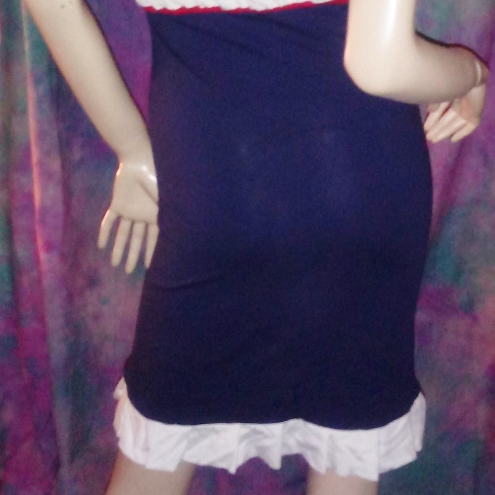 Sailor ruffle striped vintage retro pinup dress - Picture 7 of 7